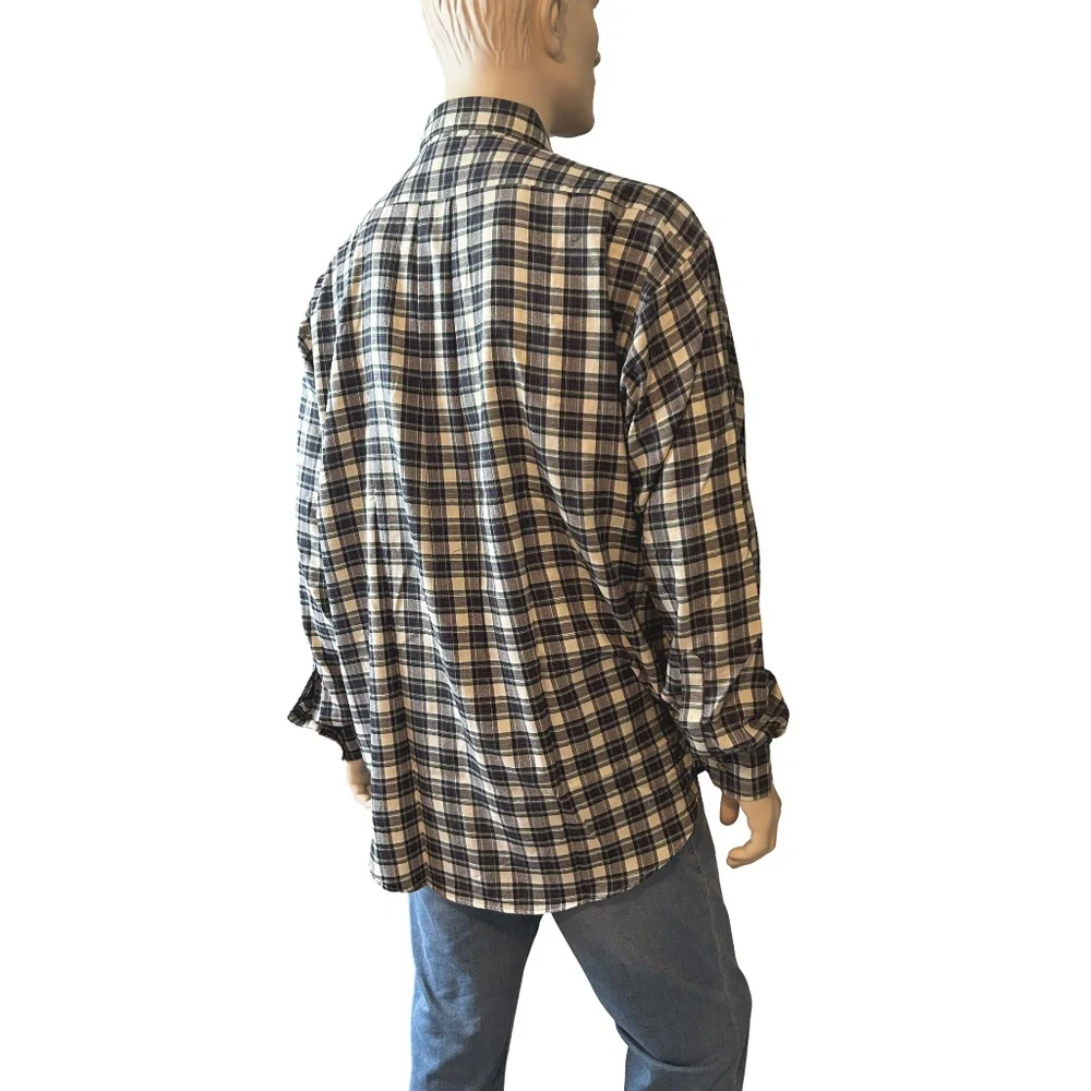 ENRO Classic Plaid Shirt Work English Twill Tartan Plaid Button Down Collar - Picture 7 of 13